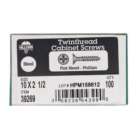 Hillman Hillman 39269 10 x 2.5 in. Twinfast Cabinet Screws 5319603